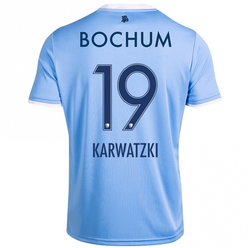 Niño Fútbol Camiseta Lucy Karwatzki #19 Azul Cielo 2ª Equipación 2024/25