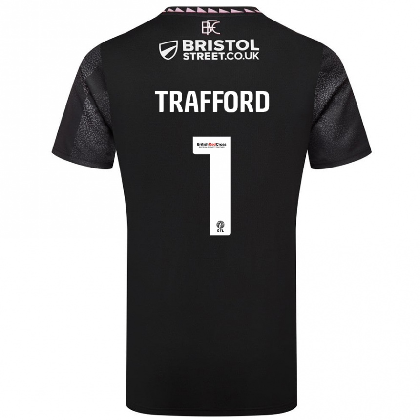 Niño Fútbol Camiseta James Trafford #1 Negro 2ª Equipación 2024/25