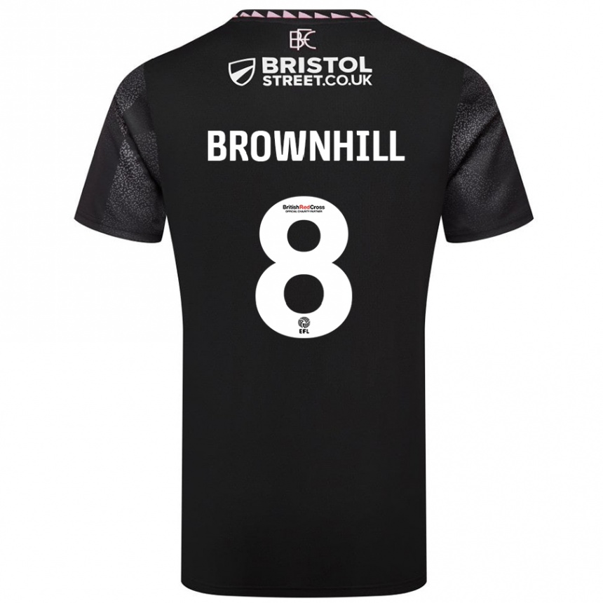 Niño Fútbol Camiseta Josh Brownhill #8 Negro 2ª Equipación 2024/25