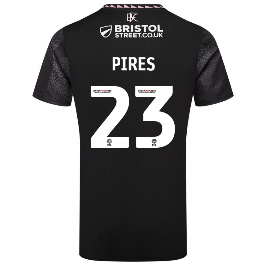 Niño Fútbol Camiseta Lucas Pires #23 Negro 2ª Equipación 2024/25