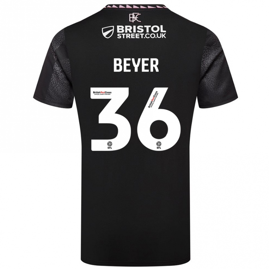 Niño Fútbol Camiseta Jordan Beyer #36 Negro 2ª Equipación 2024/25