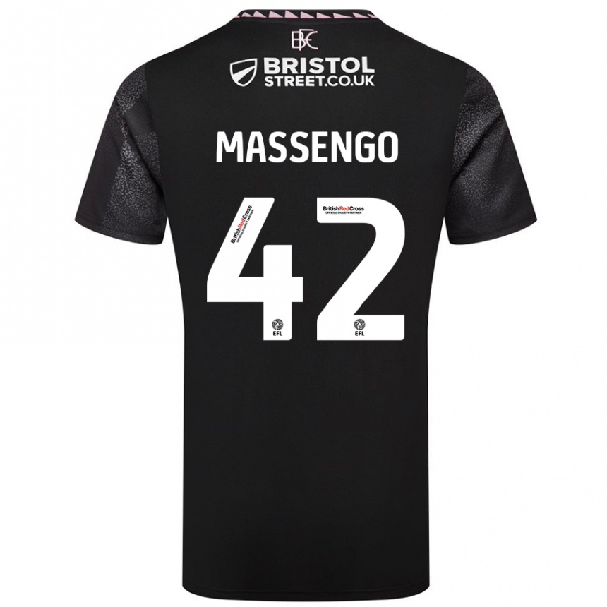 Niño Fútbol Camiseta Han-Noah Massengo #42 Negro 2ª Equipación 2024/25