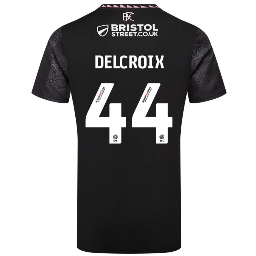 Niño Fútbol Camiseta Hannes Delcroix #44 Negro 2ª Equipación 2024/25