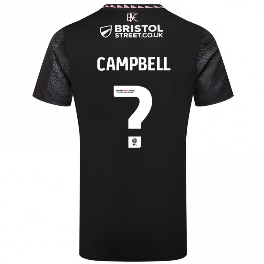 Niño Fútbol Camiseta Murray Campbell #0 Negro 2ª Equipación 2024/25