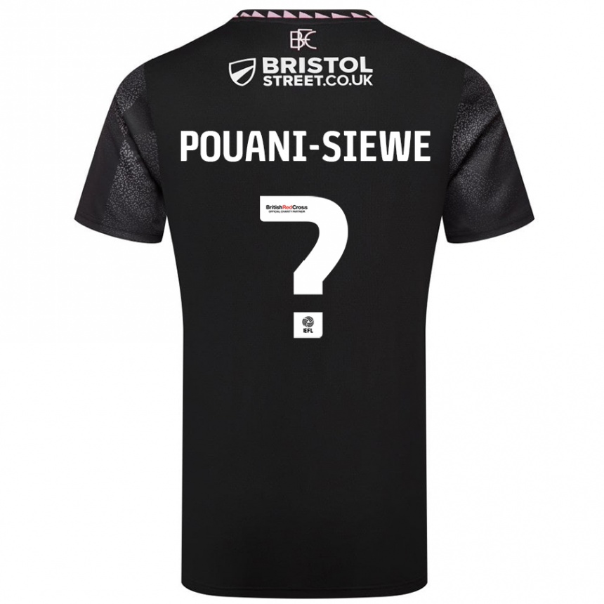 Niño Fútbol Camiseta Brandon Pouani-Siewe #0 Negro 2ª Equipación 2024/25