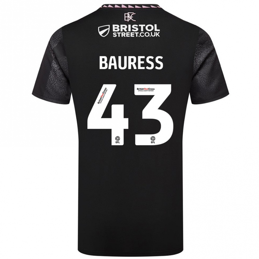 Niño Fútbol Camiseta Joe Bauress #43 Negro 2ª Equipación 2024/25