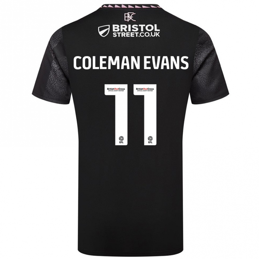 Niño Fútbol Camiseta Amaya Coleman-Evans #11 Negro 2ª Equipación 2024/25