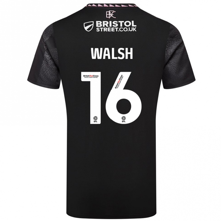 Niño Fútbol Camiseta Lucy Walsh #16 Negro 2ª Equipación 2024/25