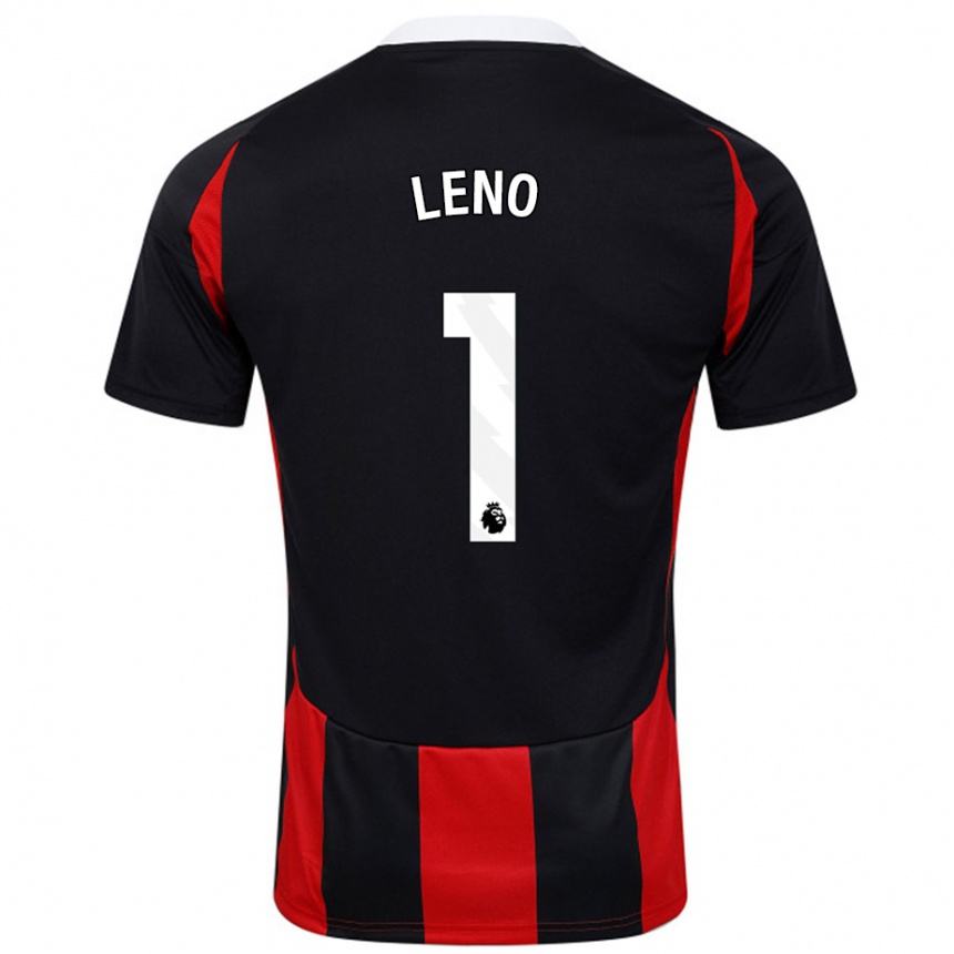 Niño Fútbol Camiseta Bernd Leno #1 Negro Rojo 2ª Equipación 2024/25