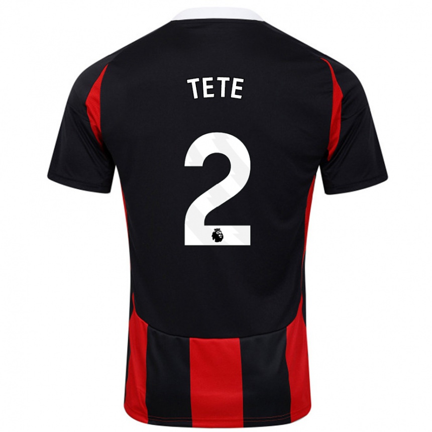 Niño Fútbol Camiseta Kenny Tete #2 Negro Rojo 2ª Equipación 2024/25