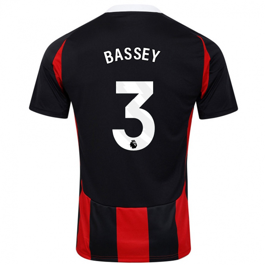 Niño Fútbol Camiseta Calvin Bassey #3 Negro Rojo 2ª Equipación 2024/25