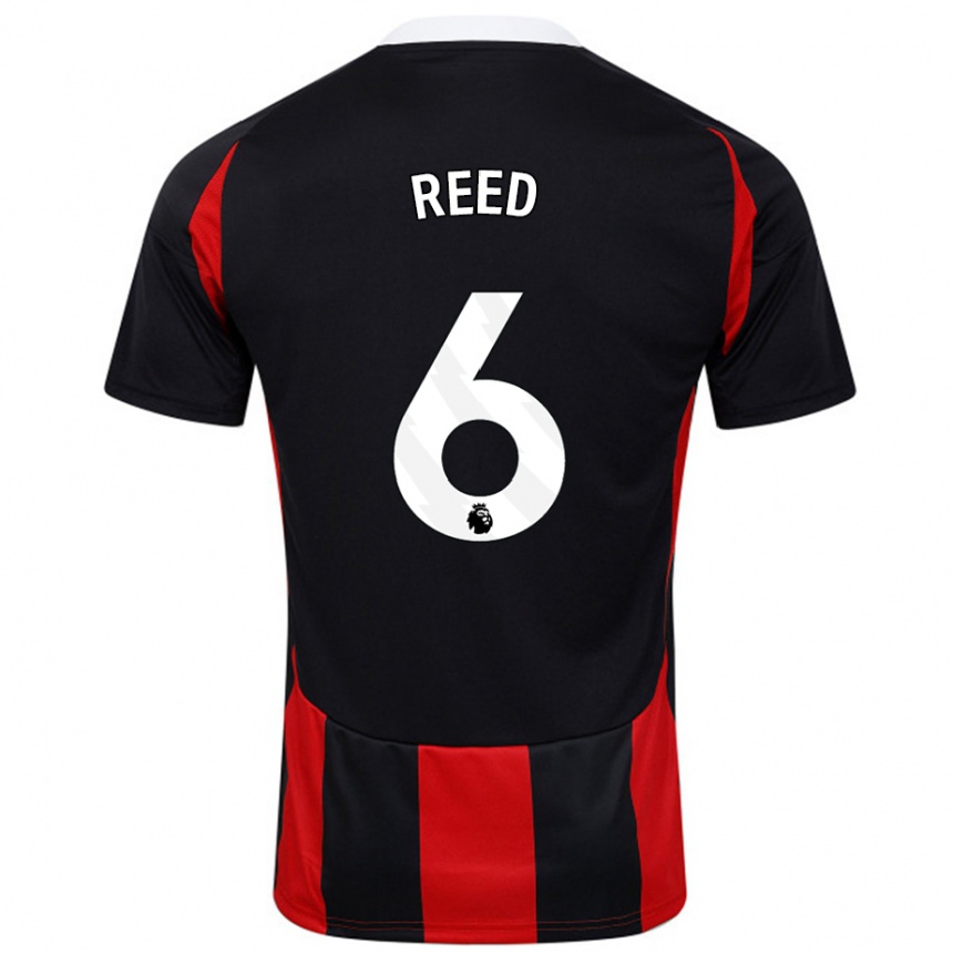 Niño Fútbol Camiseta Harrison Reed #6 Negro Rojo 2ª Equipación 2024/25