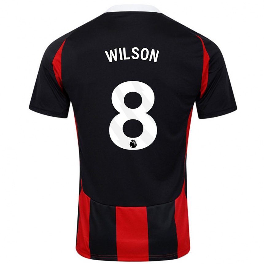 Niño Fútbol Camiseta Harry Wilson #8 Negro Rojo 2ª Equipación 2024/25