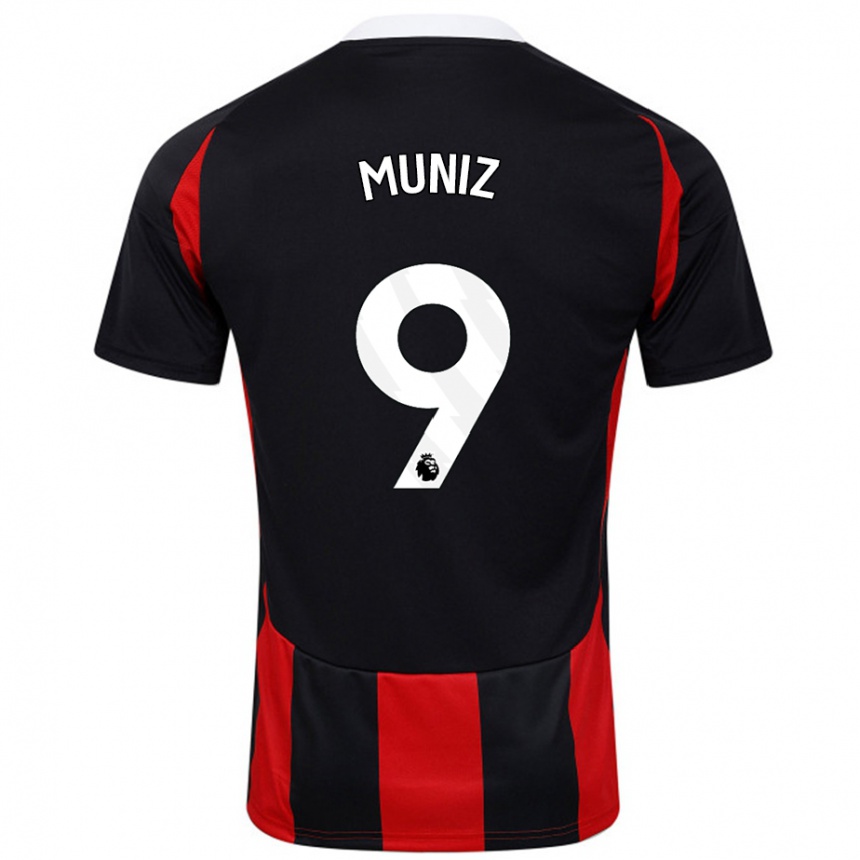 Niño Fútbol Camiseta Rodrigo Muniz #9 Negro Rojo 2ª Equipación 2024/25