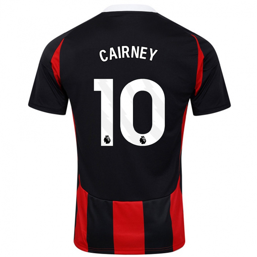 Niño Fútbol Camiseta Tom Cairney #10 Negro Rojo 2ª Equipación 2024/25