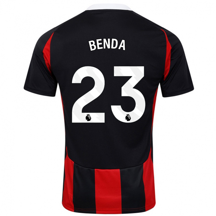 Niño Fútbol Camiseta Steven Benda #23 Negro Rojo 2ª Equipación 2024/25