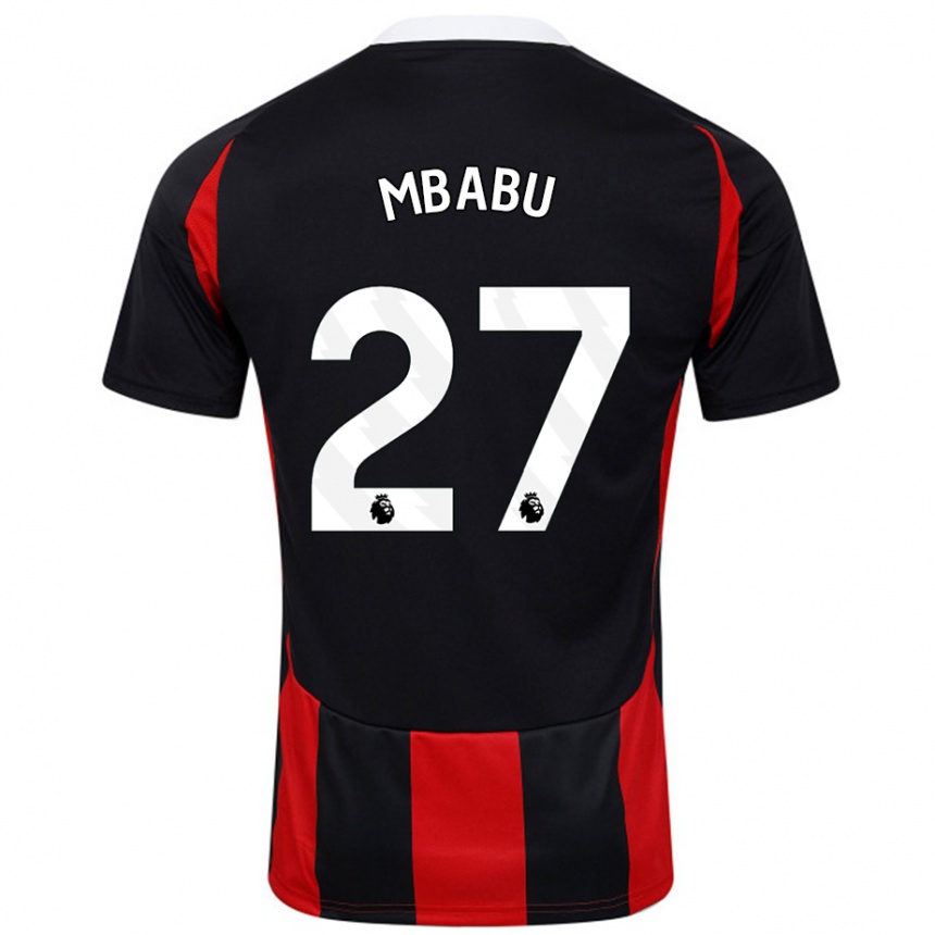 Niño Fútbol Camiseta Kevin Mbabu #27 Negro Rojo 2ª Equipación 2024/25