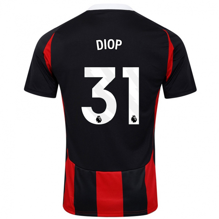 Niño Fútbol Camiseta Issa Diop #31 Negro Rojo 2ª Equipación 2024/25