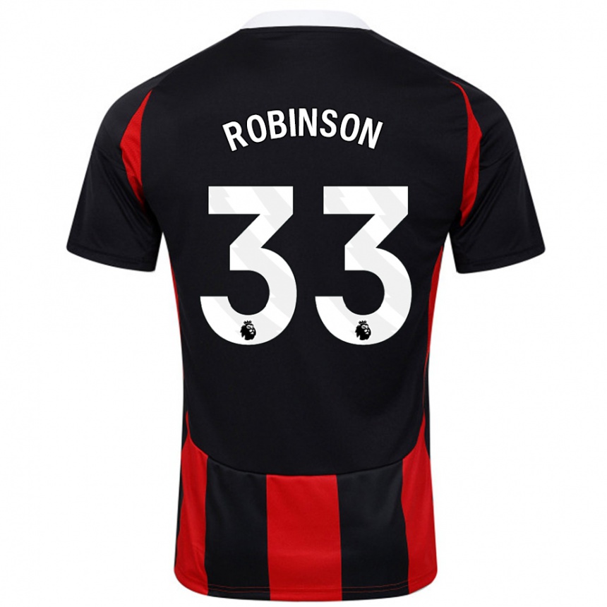 Niño Fútbol Camiseta Antonee Robinson #33 Negro Rojo 2ª Equipación 2024/25