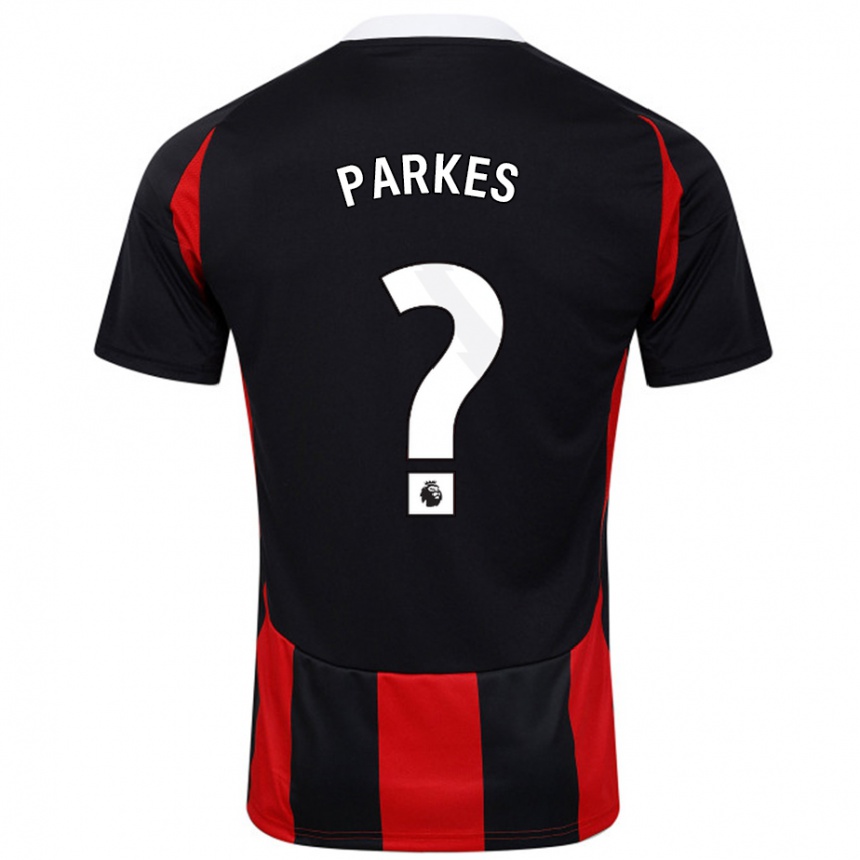 Niño Fútbol Camiseta Stefan Parkes #0 Negro Rojo 2ª Equipación 2024/25