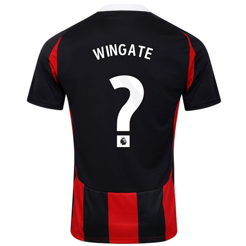 Niño Fútbol Camiseta Tom Wingate #0 Negro Rojo 2ª Equipación 2024/25