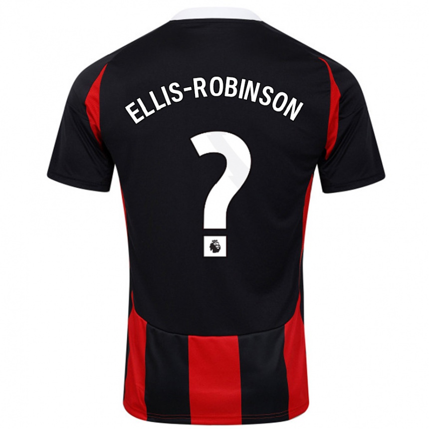 Niño Fútbol Camiseta Eddie Ellis-Robinson #0 Negro Rojo 2ª Equipación 2024/25