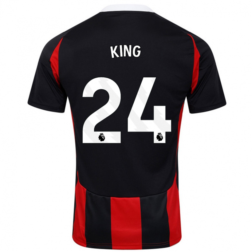 Niño Fútbol Camiseta Joshua King #24 Negro Rojo 2ª Equipación 2024/25