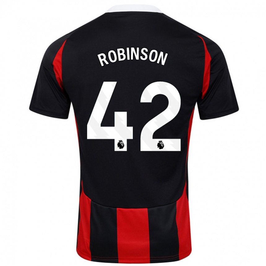 Niño Fútbol Camiseta Charlie Robinson #42 Negro Rojo 2ª Equipación 2024/25