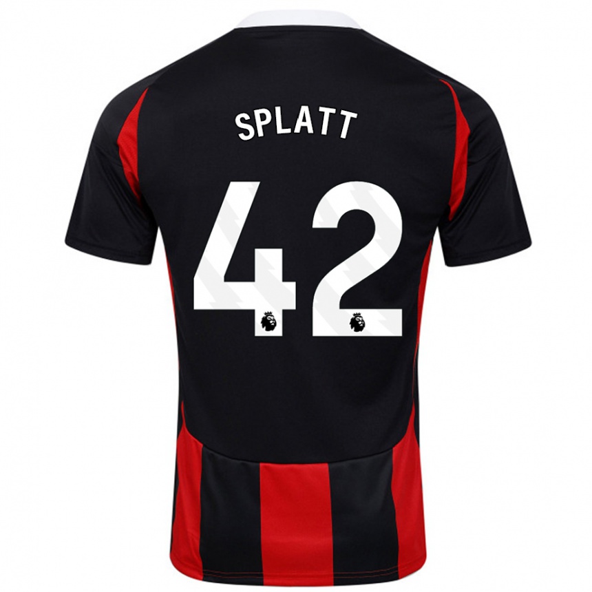 Niño Fútbol Camiseta Delano Splatt #42 Negro Rojo 2ª Equipación 2024/25