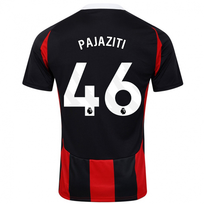 Niño Fútbol Camiseta Adrion Pajaziti #46 Negro Rojo 2ª Equipación 2024/25