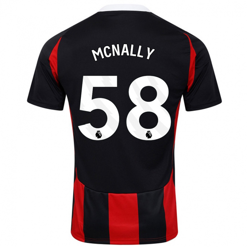 Niño Fútbol Camiseta Alfie Mcnally #58 Negro Rojo 2ª Equipación 2024/25