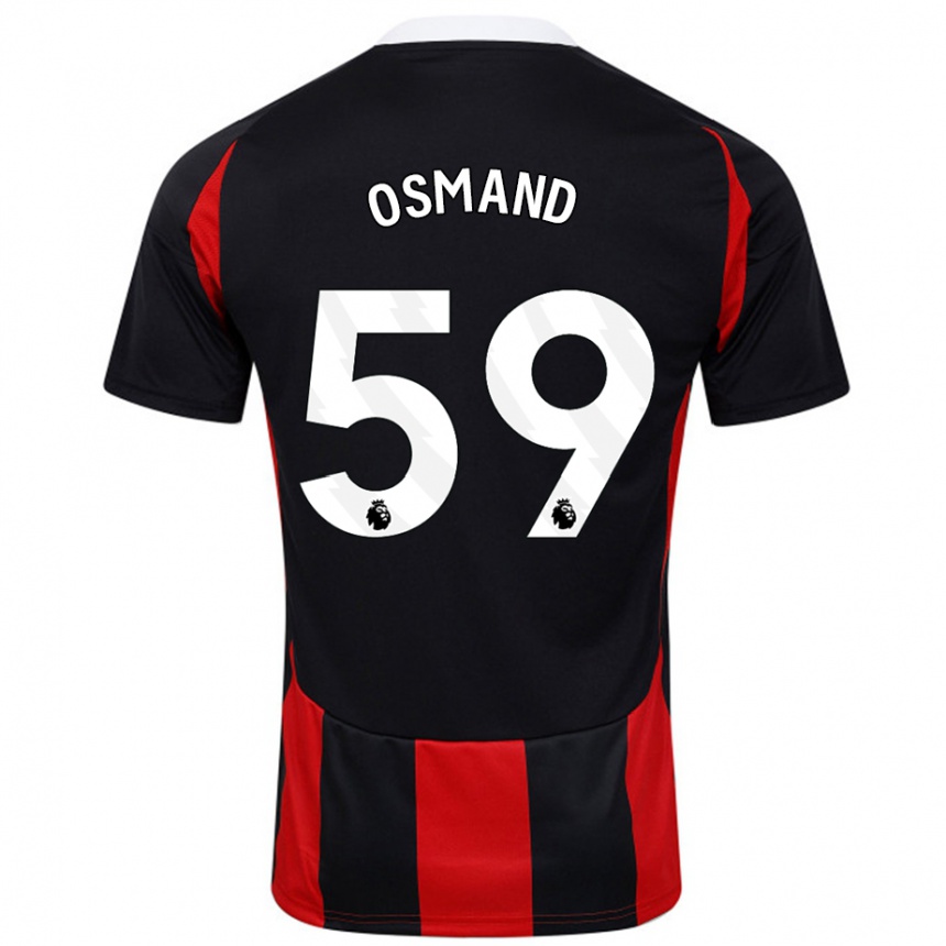 Niño Fútbol Camiseta Callum Osmand #59 Negro Rojo 2ª Equipación 2024/25