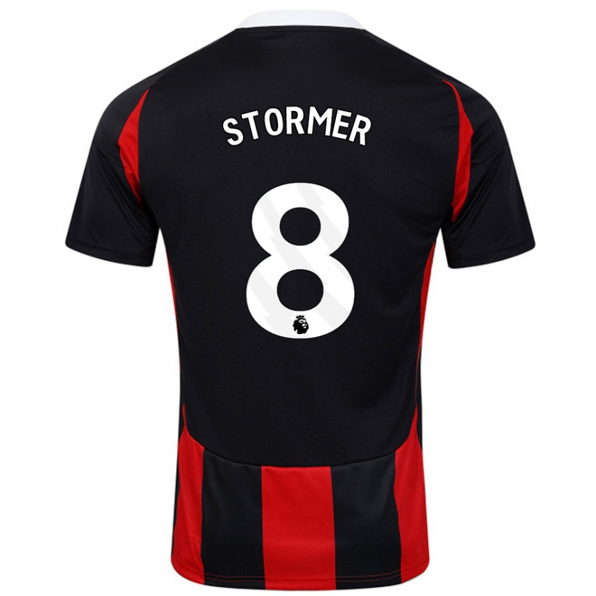 Niño Fútbol Camiseta Becky Stormer #8 Negro Rojo 2ª Equipación 2024/25