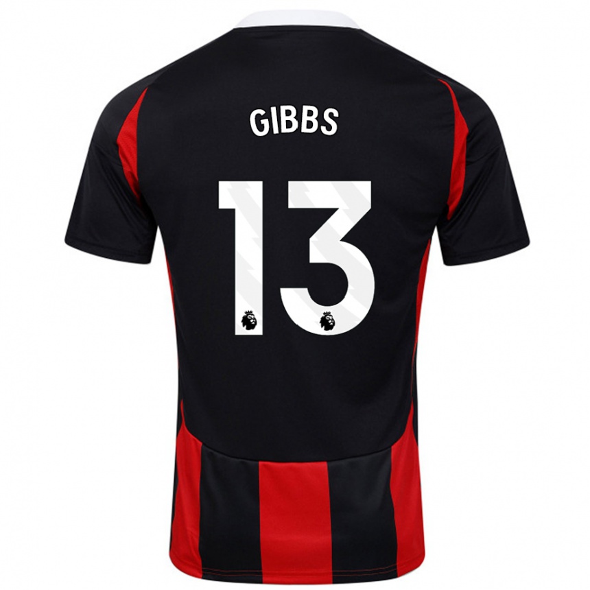 Niño Fútbol Camiseta Frankie Gibbs #13 Negro Rojo 2ª Equipación 2024/25