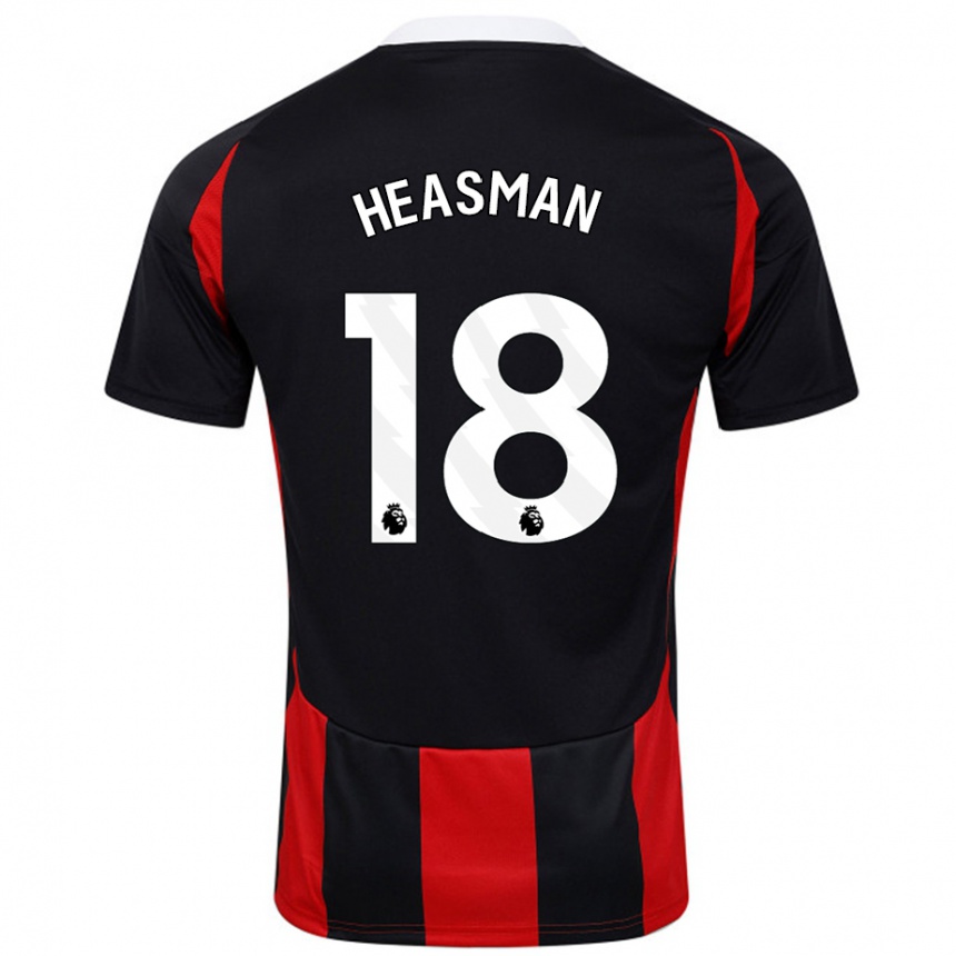 Niño Fútbol Camiseta Georgia Heasman #18 Negro Rojo 2ª Equipación 2024/25