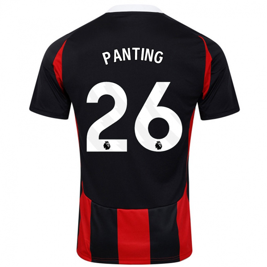 Niño Fútbol Camiseta Rachel Panting #26 Negro Rojo 2ª Equipación 2024/25