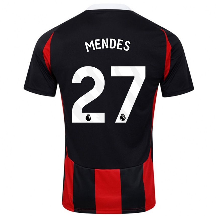 Niño Fútbol Camiseta Megalie Mendes #27 Negro Rojo 2ª Equipación 2024/25