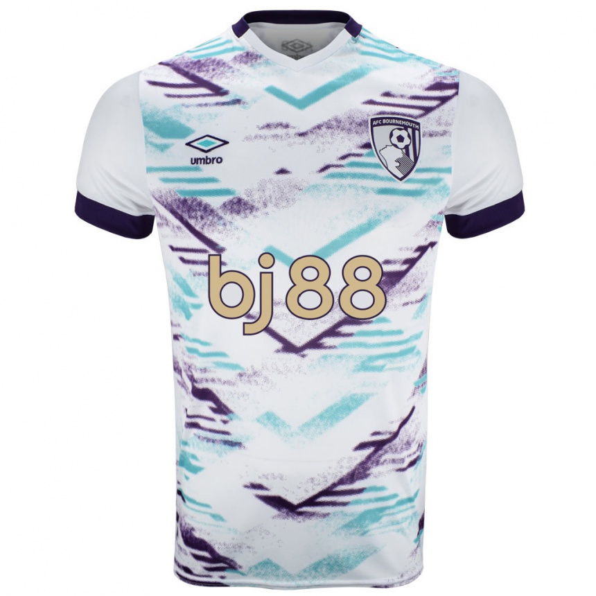 Niño Fútbol Camiseta Kenni Thompson #25 Blanco Verde Púrpura 2ª Equipación 2024/25