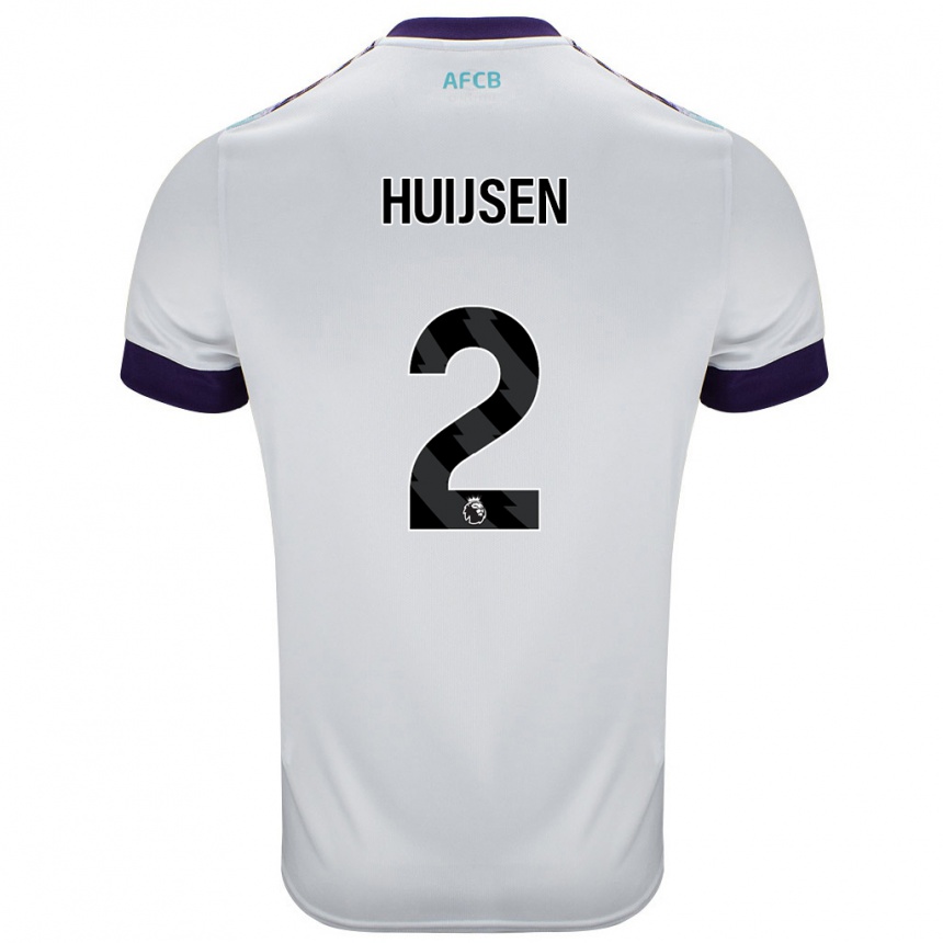 Niño Fútbol Camiseta Dean Huijsen #2 Blanco Verde Púrpura 2ª Equipación 2024/25