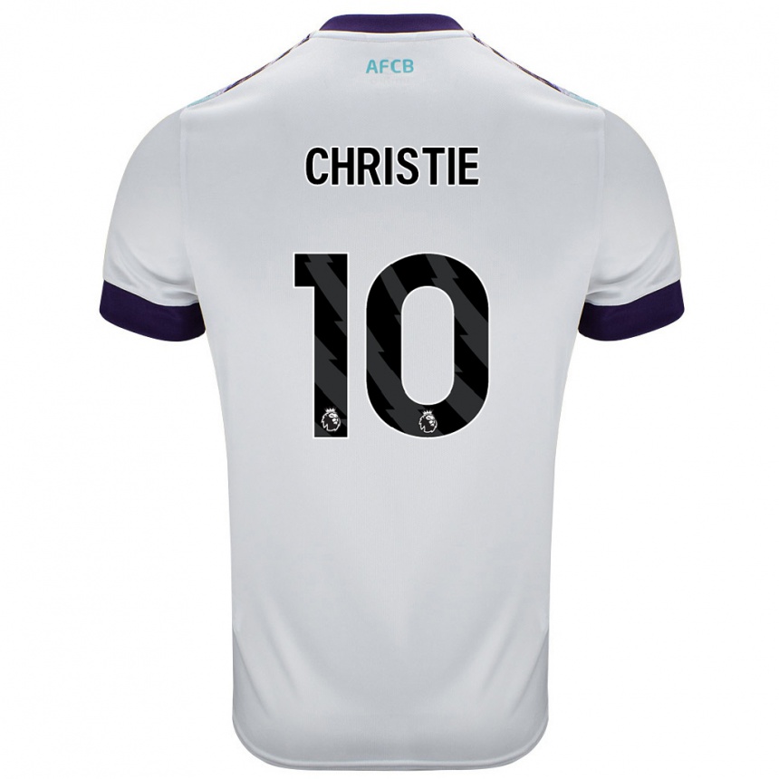 Niño Fútbol Camiseta Ryan Christie #10 Blanco Verde Púrpura 2ª Equipación 2024/25