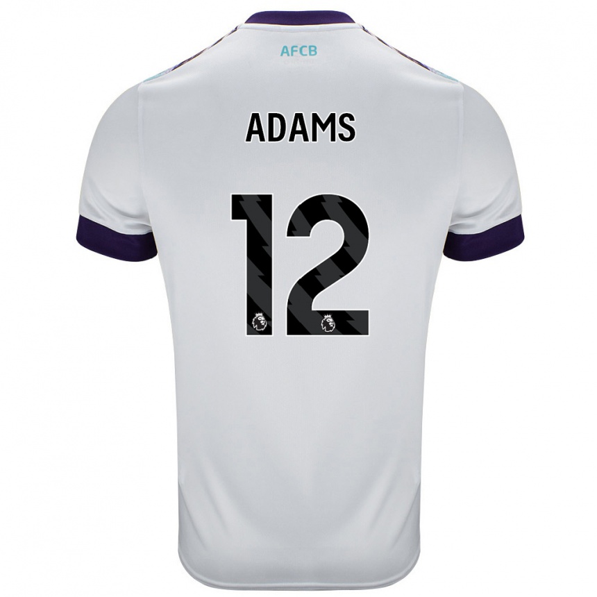 Niño Fútbol Camiseta Tyler Adams #12 Blanco Verde Púrpura 2ª Equipación 2024/25