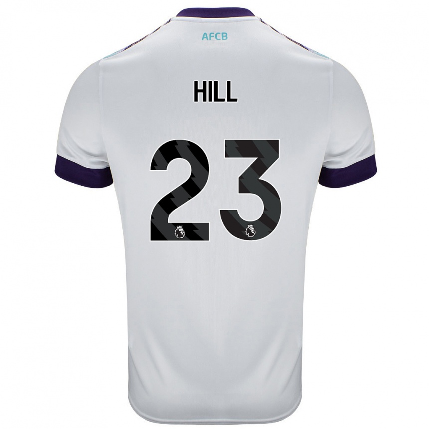 Niño Fútbol Camiseta James Hill #23 Blanco Verde Púrpura 2ª Equipación 2024/25