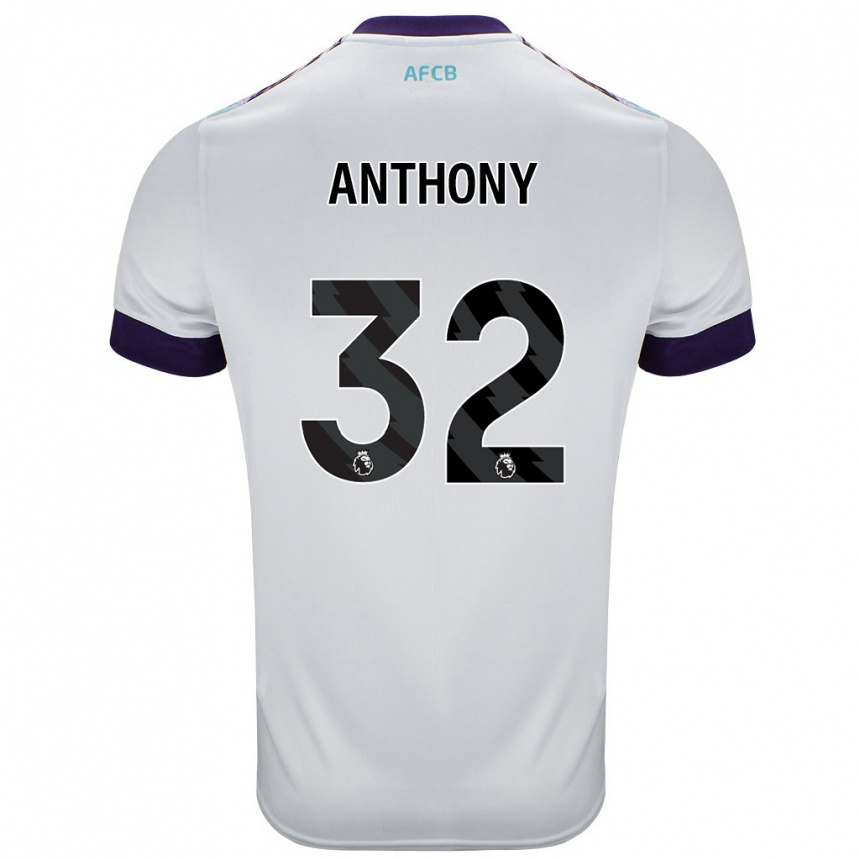 Niño Fútbol Camiseta Jaidon Anthony #32 Blanco Verde Púrpura 2ª Equipación 2024/25