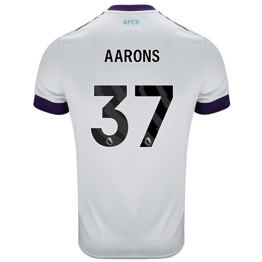 Niño Fútbol Camiseta Max Aarons #37 Blanco Verde Púrpura 2ª Equipación 2024/25