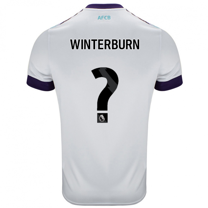 Niño Fútbol Camiseta Ben Winterburn #0 Blanco Verde Púrpura 2ª Equipación 2024/25