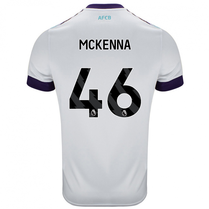 Niño Fútbol Camiseta Callan Mckenna #46 Blanco Verde Púrpura 2ª Equipación 2024/25