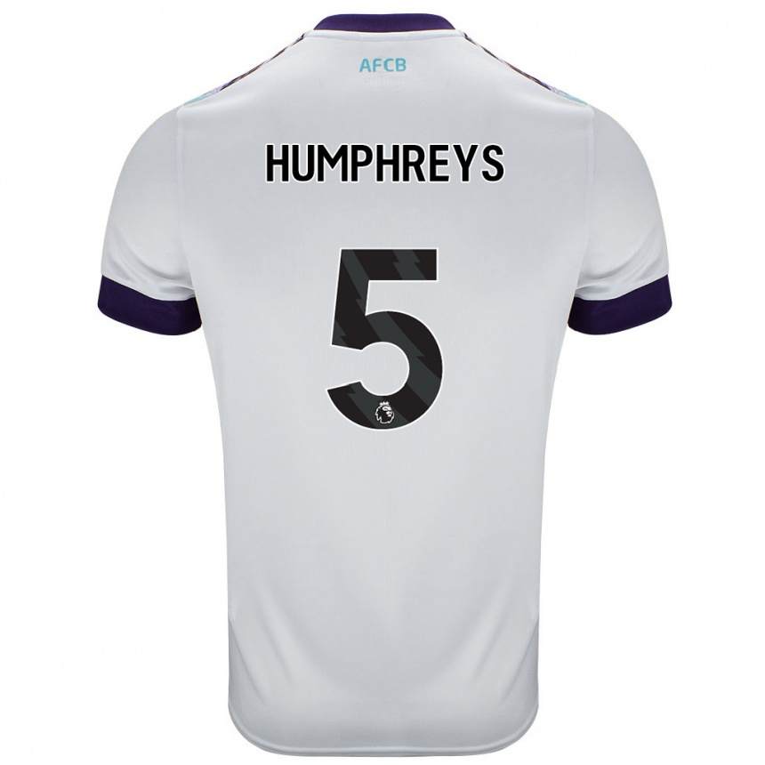 Niño Fútbol Camiseta Holly Humphreys #5 Blanco Verde Púrpura 2ª Equipación 2024/25