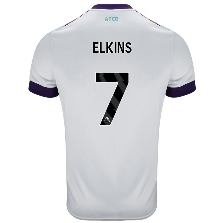 Niño Fútbol Camiseta Elle Elkins #7 Blanco Verde Púrpura 2ª Equipación 2024/25