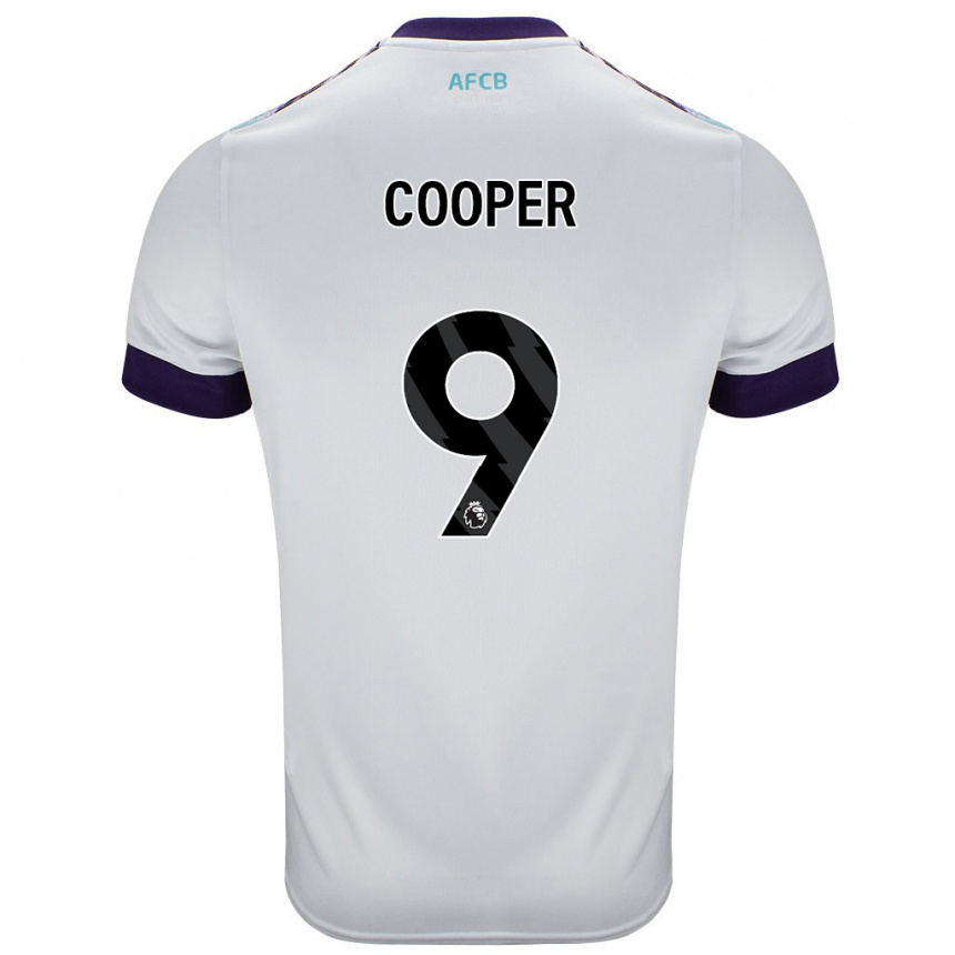 Niño Fútbol Camiseta Lucy Cooper #9 Blanco Verde Púrpura 2ª Equipación 2024/25