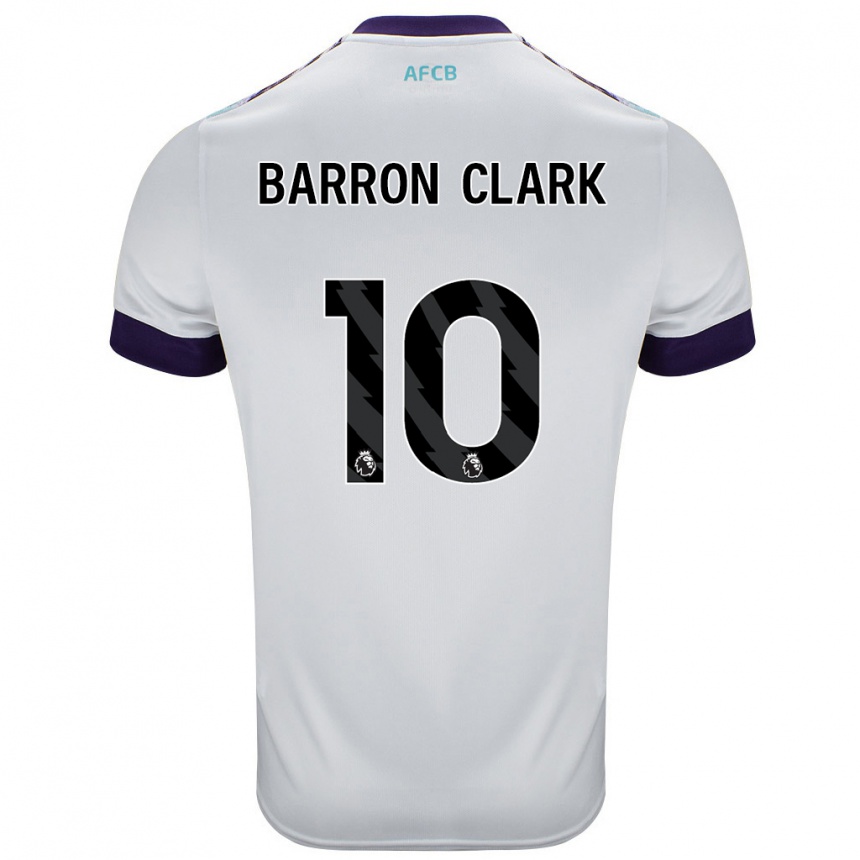 Niño Fútbol Camiseta Molly Barron-Clark #10 Blanco Verde Púrpura 2ª Equipación 2024/25